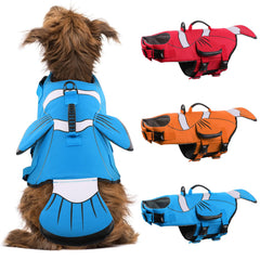 DENTRUN Dog Life Jacket Safety Vests for Swimming Adjustable Puppy Pool Lake Floats Coat High Visibility Superior Floatation & Rescue Handle Clownfish Shape Water Vest for Small Medium Large Dog