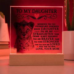 To My Daughter Lion Crown – Acrylic Square
